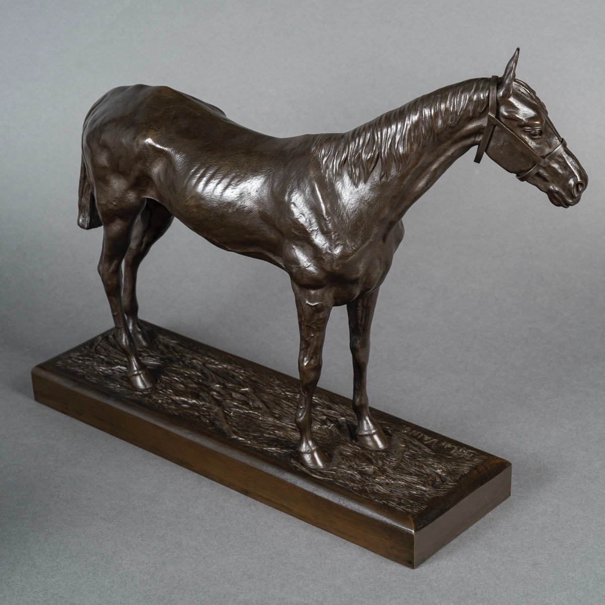 Sculpture - Cheval De Course , Henri De Vains (1851-1909) - Bronze -photo-1