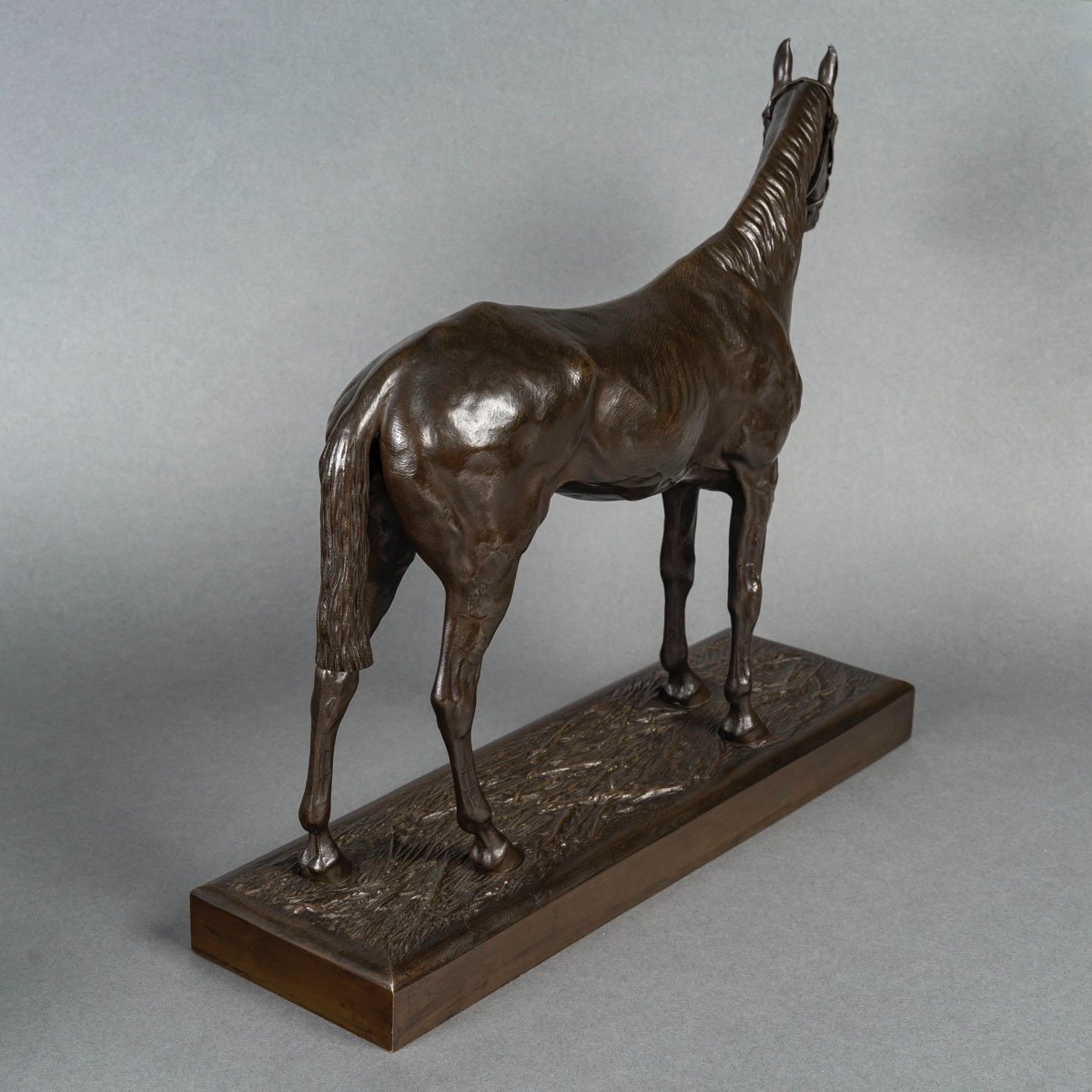 Sculpture - Cheval De Course , Henri De Vains (1851-1909) - Bronze -photo-4