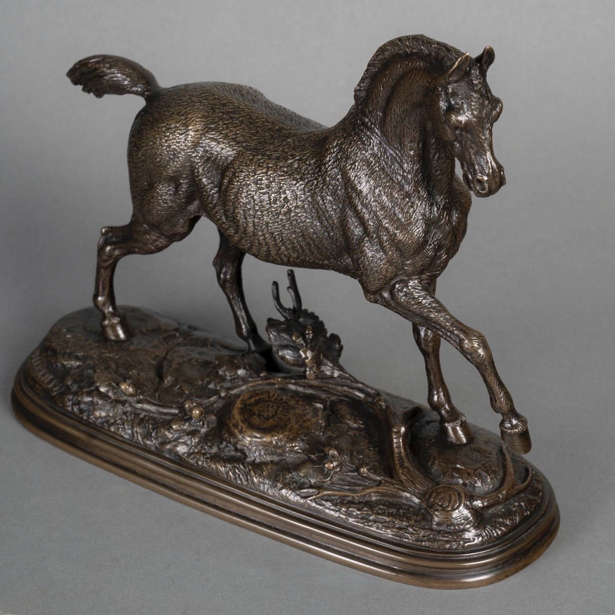 Sculpture - Stallion , Paul - Edouard Delabrierre (1829-1912) - Bronze-photo-3