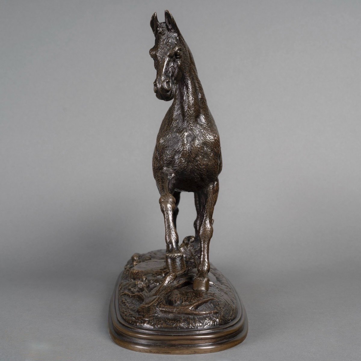 Sculpture - Stallion , Paul - Edouard Delabrierre (1829-1912) - Bronze-photo-4