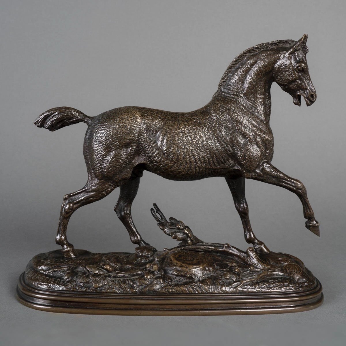 Sculpture - Stallion , Paul - Edouard Delabrierre (1829-1912) - Bronze