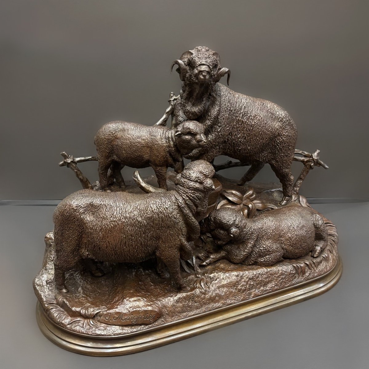 Sculpture - Merino Family , Jules Moigniez (1835 – 1894) - Bronze-photo-2