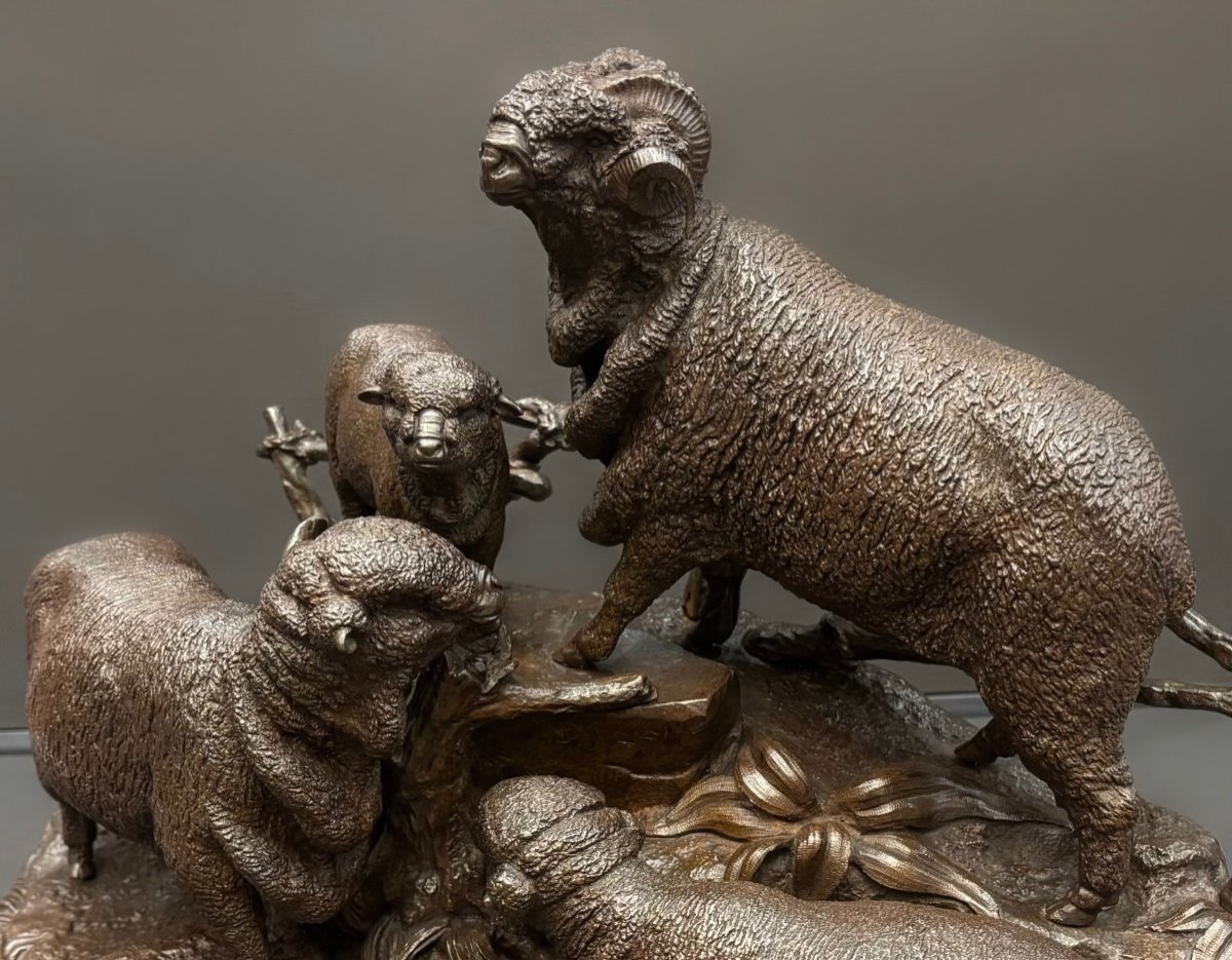 Sculpture - Merino Family , Jules Moigniez (1835 – 1894) - Bronze-photo-1