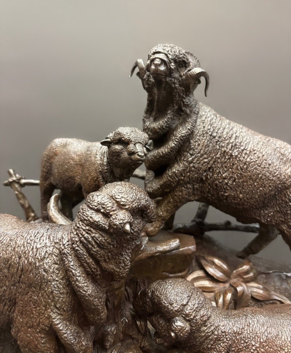 Sculpture - Merino Family , Jules Moigniez (1835 – 1894) - Bronze-photo-2