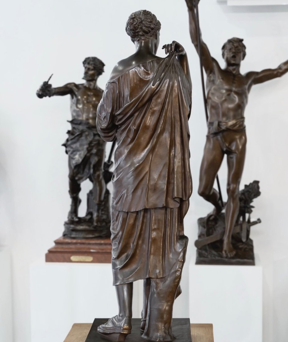 Sculpture - Diane De Gabies , Ferdinand Barbedienne Fondeur - Bronze-photo-5