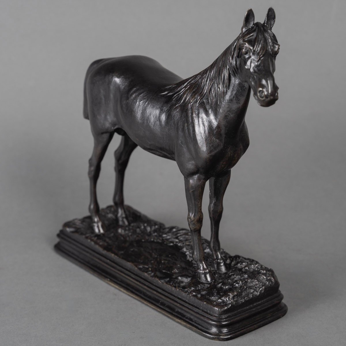 Sculpture - Le Cheval Niger , Alfred Dubucand (1828 - 1894) - Bronze -photo-3