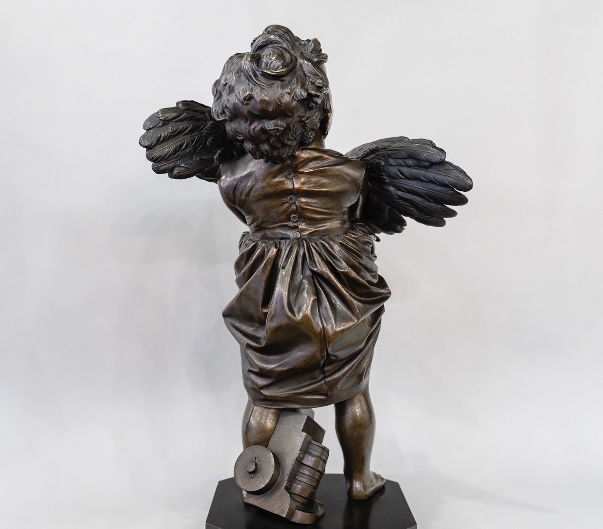 Sculpture - L ' Enfant Au Coq , Adriano CECIONI (1838-1886) - Bronze-photo-3