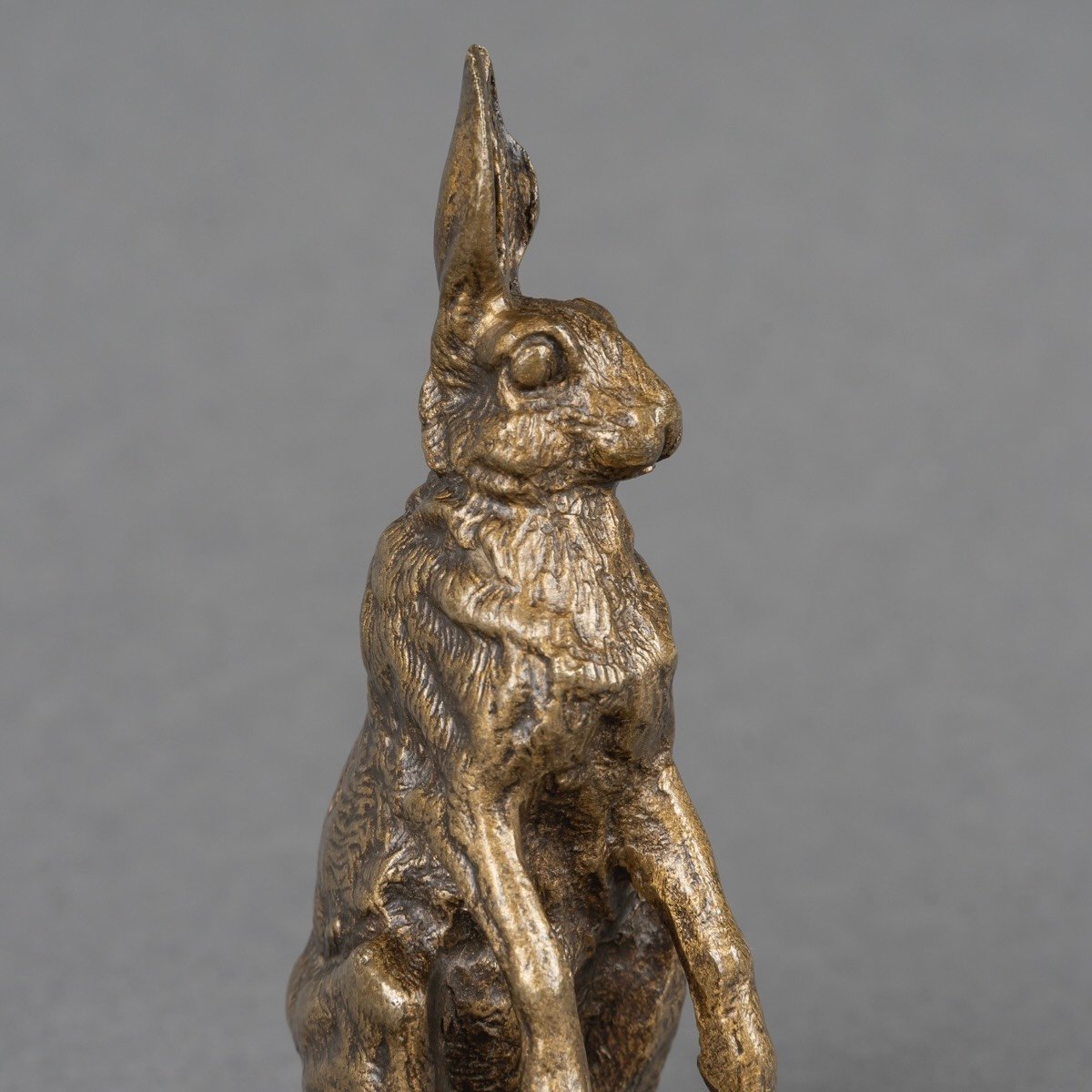 Sculpture - Hare At A Standstill , Alfred Dubucand (1828-1894) - Bronze-photo-4