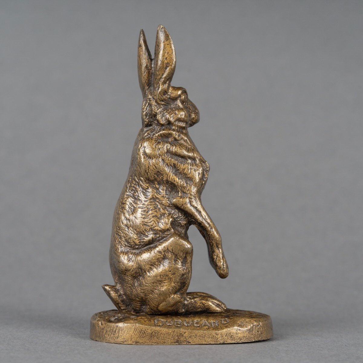 Sculpture - Hare At A Standstill , Alfred Dubucand (1828-1894) - Bronze-photo-3