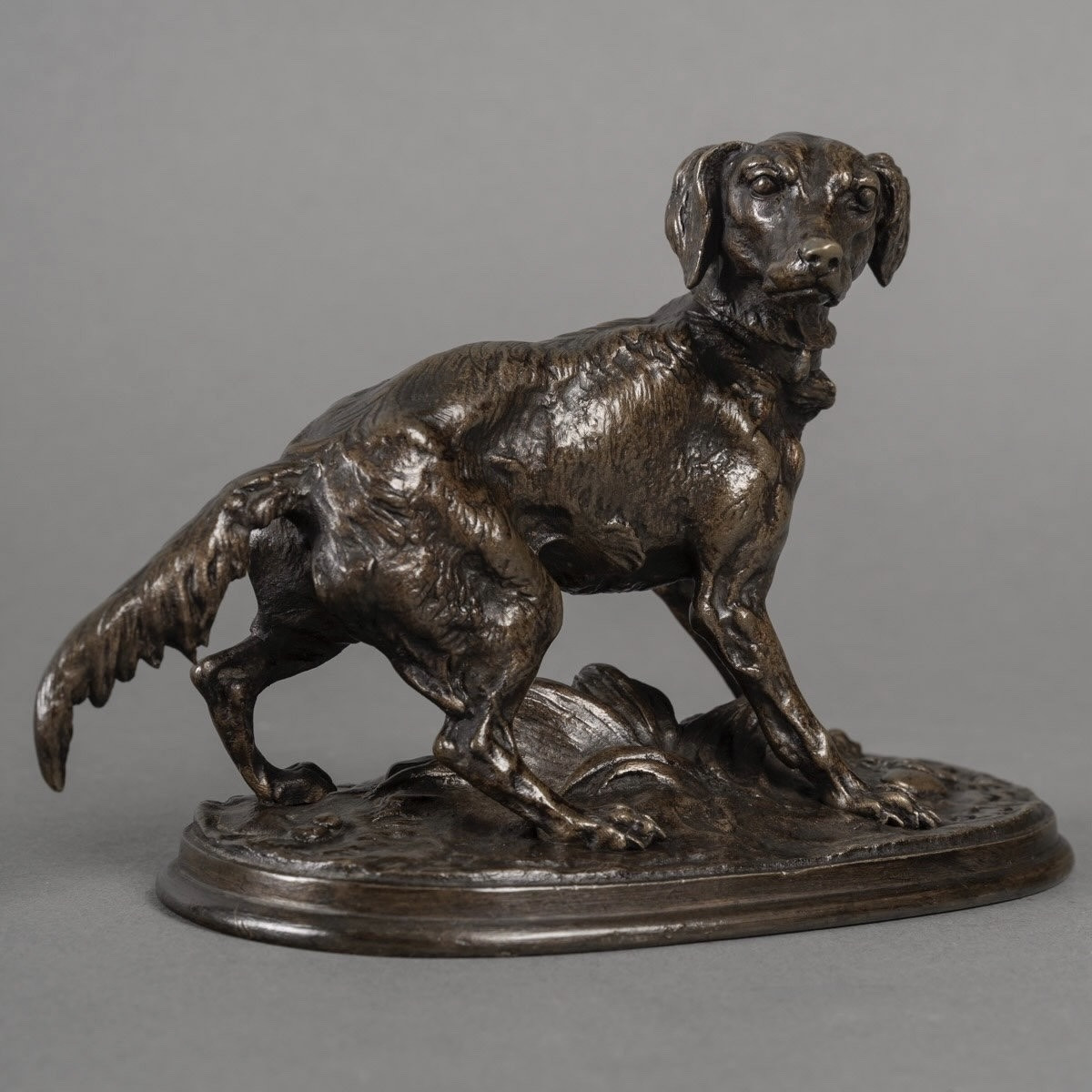 Sculpture  - Chienne Épagneul (Diane) , Pierre - Jules Mêne (1810-1879) - Bronze-photo-2