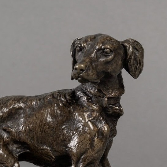 Sculpture - Spaniel Dog (diane) , Pierre - Jules Mêne (1810-1879) - Bronze-photo-4