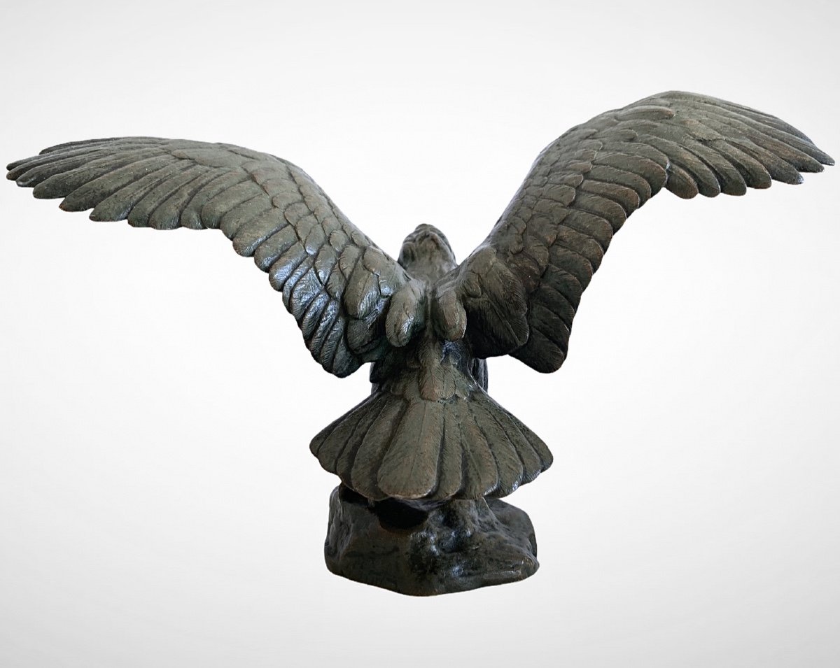 Bronze - Aigle Emportant Un Serpent Par Antoine-louis Barye (1795-1875)-photo-2