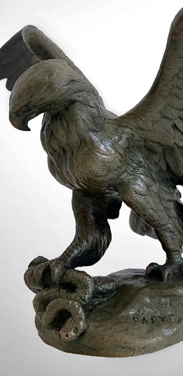 Bronze - Aigle Emportant Un Serpent Par Antoine-louis Barye (1795-1875)-photo-3