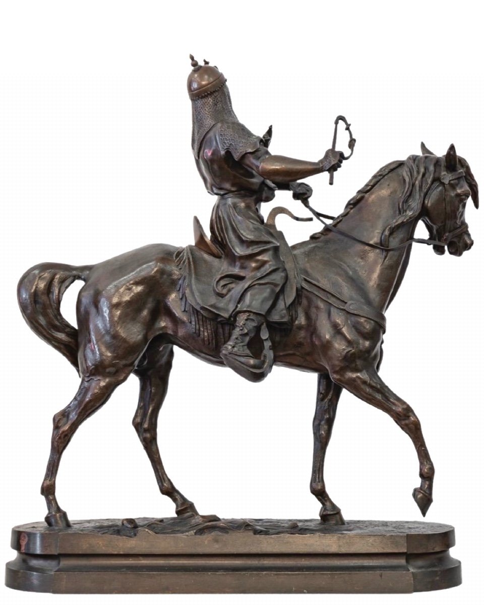 Genghis Khan On Horseback By Alfred Barye (1839-1895) - Bronze-photo-4