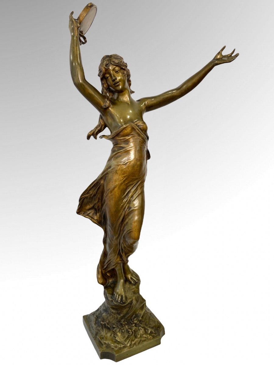 Proantic: Sculpture - Tambourine Dancer By Eugène Marioton (1857 - 19