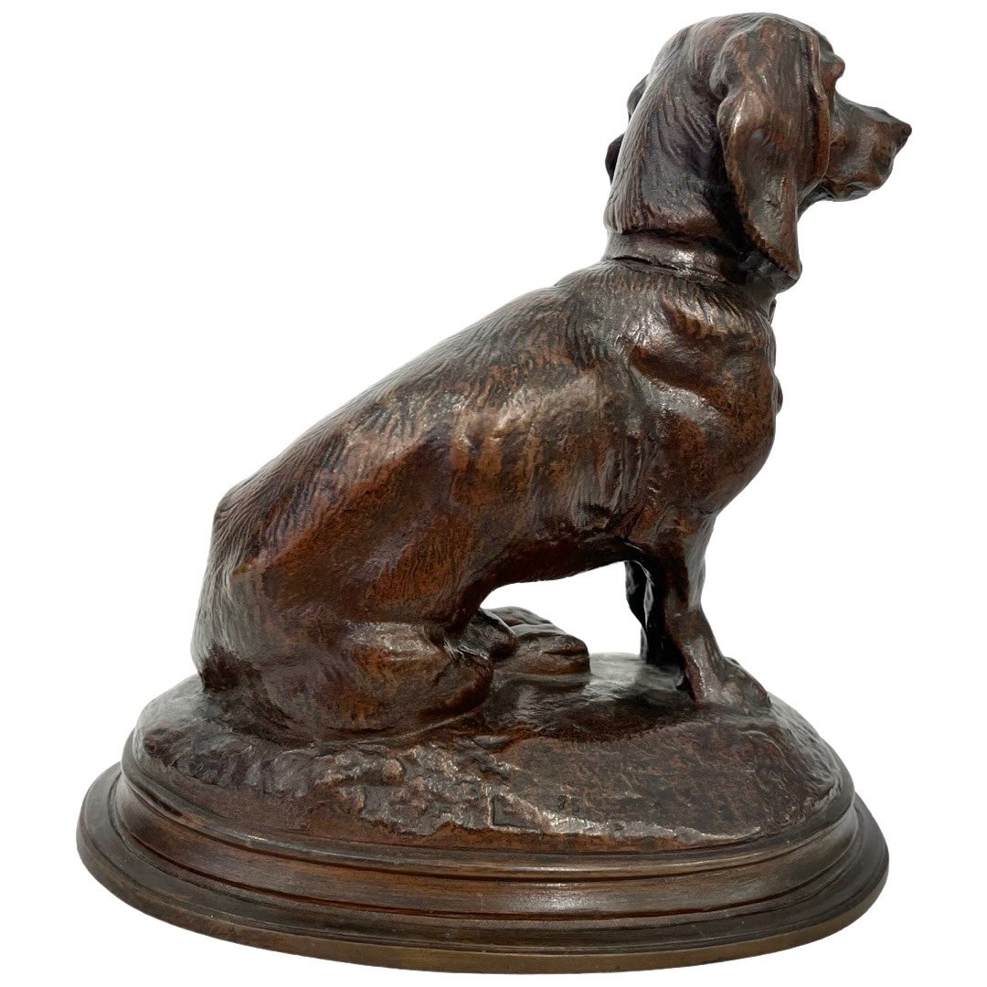 Sculpture - Chien Basset Par Emmanuel Frémiet (1824 - 1910) - Bronze XIX ème siècle-photo-3