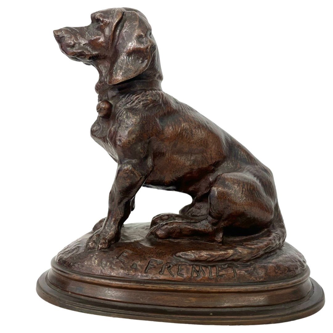 Sculpture - Chien Basset Par Emmanuel Frémiet (1824 - 1910) - Bronze XIX ème siècle-photo-4