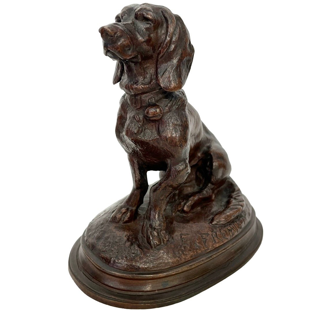 Sculpture - Chien Basset Par Emmanuel Frémiet (1824 - 1910) - Bronze XIX ème siècle