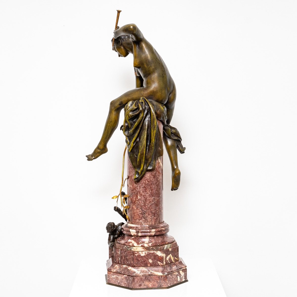 Sculpture - The Panther Charmer By Albert - Ernest  Carrier-belleuse (1824 - 1887) , Bronze XIXth Century-photo-2