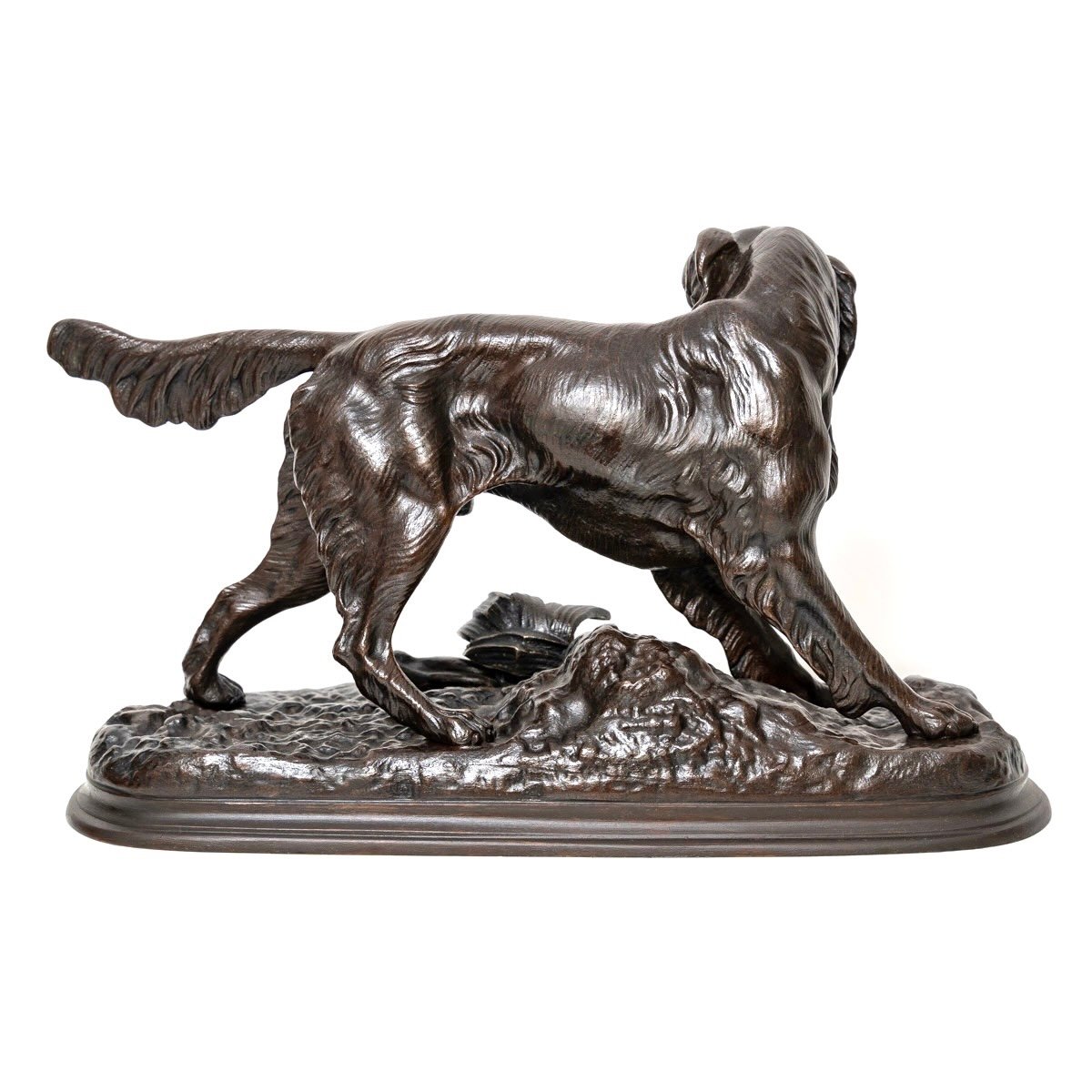 Sculpture - Rabbit Hunting Dog By Jules Moigniez (1835-1894) - Bronze XIXth Century-photo-1