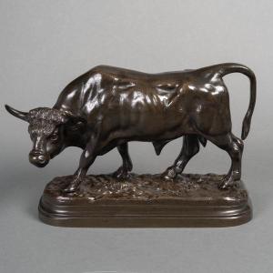 Sculpture - Taurus By Louis Vidal (the Blind) Says Vidal - Navatel(1831-1892) - Bronze