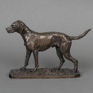 Sculpture - Chien Braque , Christophe Fratin (1801-1864) - Bronze