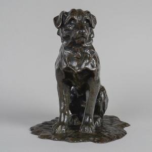 Sculpture - Seated Dog , Jacques Nam (1881-1974) - Bronze