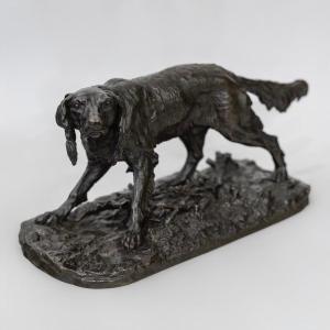 Sculpture - Chien De Chasse Setter , Pierre- Jules Mêne (1810-1879) - Bronze