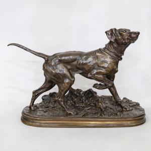 Sculpture  - Chien Braque Marly , Pierre - Jules Mêne (1810-1879) - Bronze