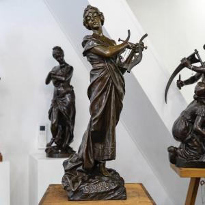 Sculpture - Sapho , Emmanuel Villanis (1858-1914) - Bronze