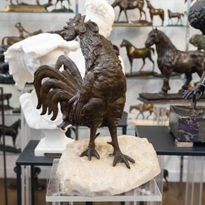 Sculpture  - Le Coq , Victor Rousseau (1865-1954) - Bronze