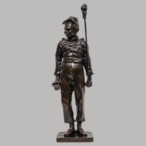 Sculpture - The Soldier , Leopold Eugene Kampf (1822-1893) - Bronze