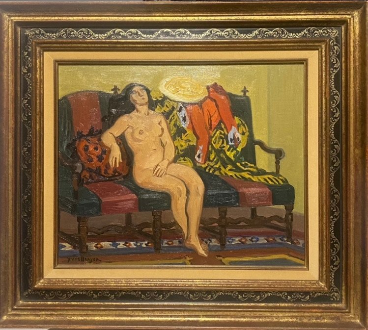 Yves Brayer. Nude On The Sofa