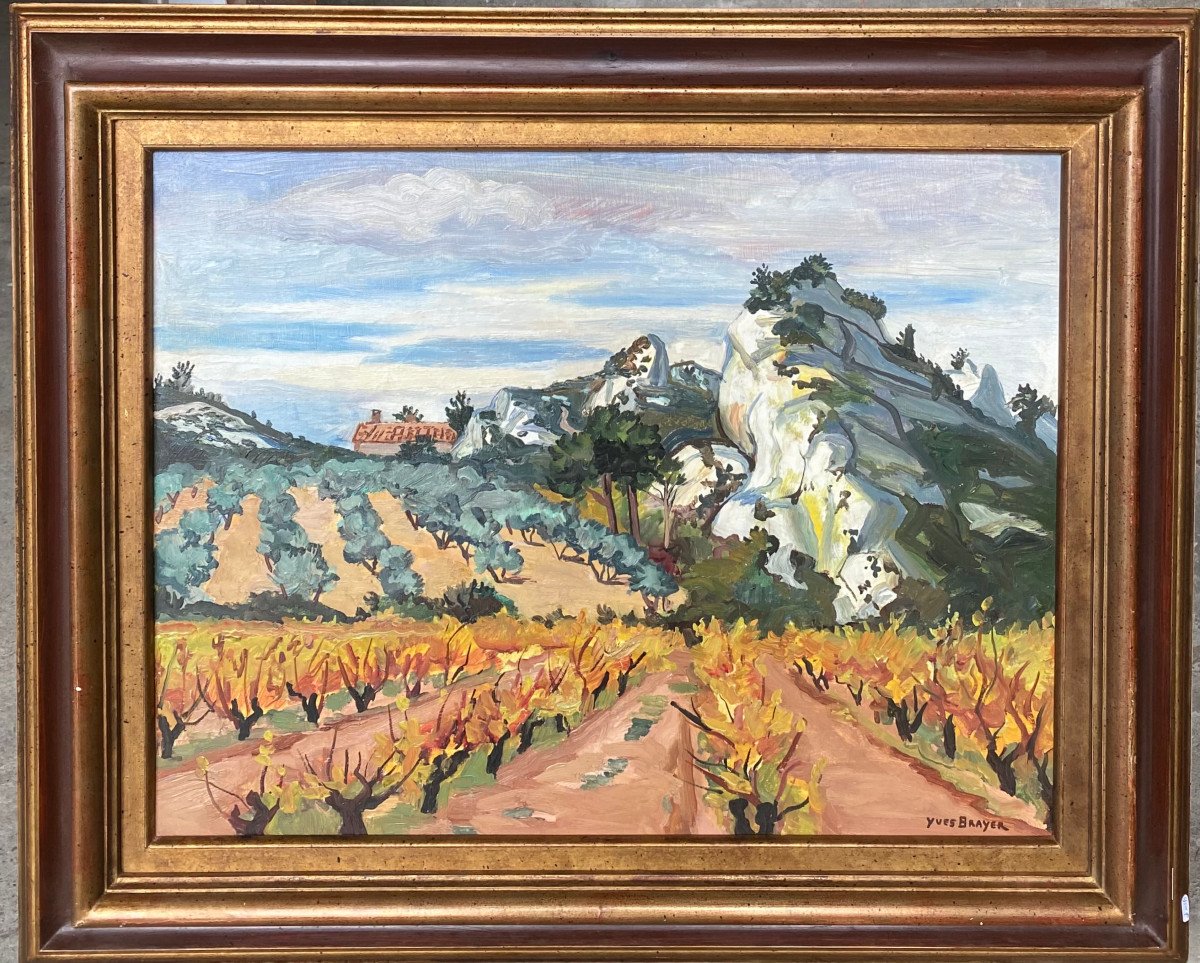 Yves Brayer (1907-1990). Vineyard In The Alpilles-photo-2