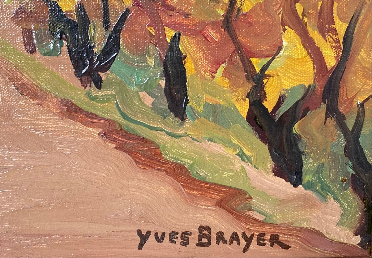 Yves Brayer (1907-1990). Vineyard In The Alpilles-photo-3