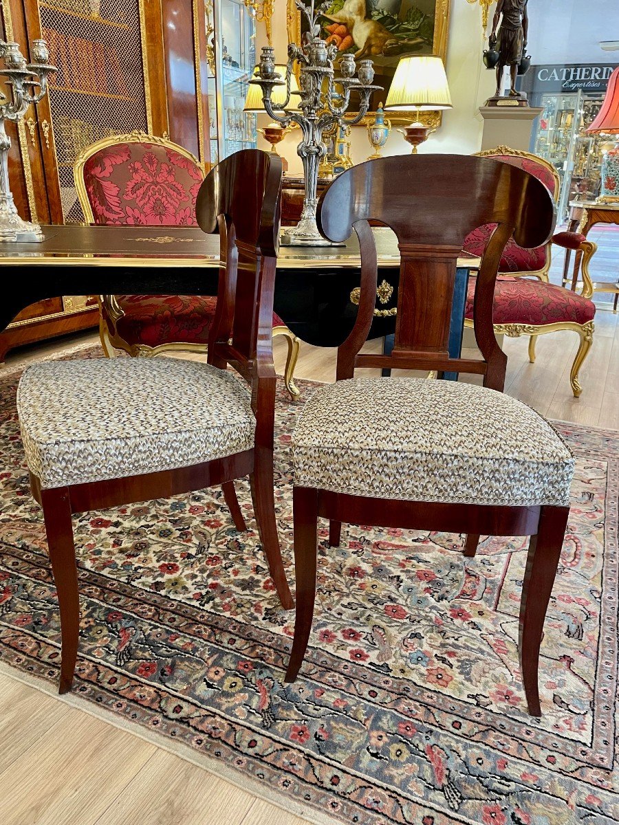 Pair Of Empire Mahogany Chairs-photo-1