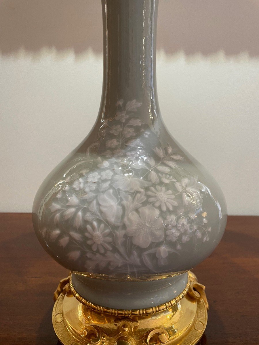 Pair Of 19th Century Celadon Lamps-photo-2