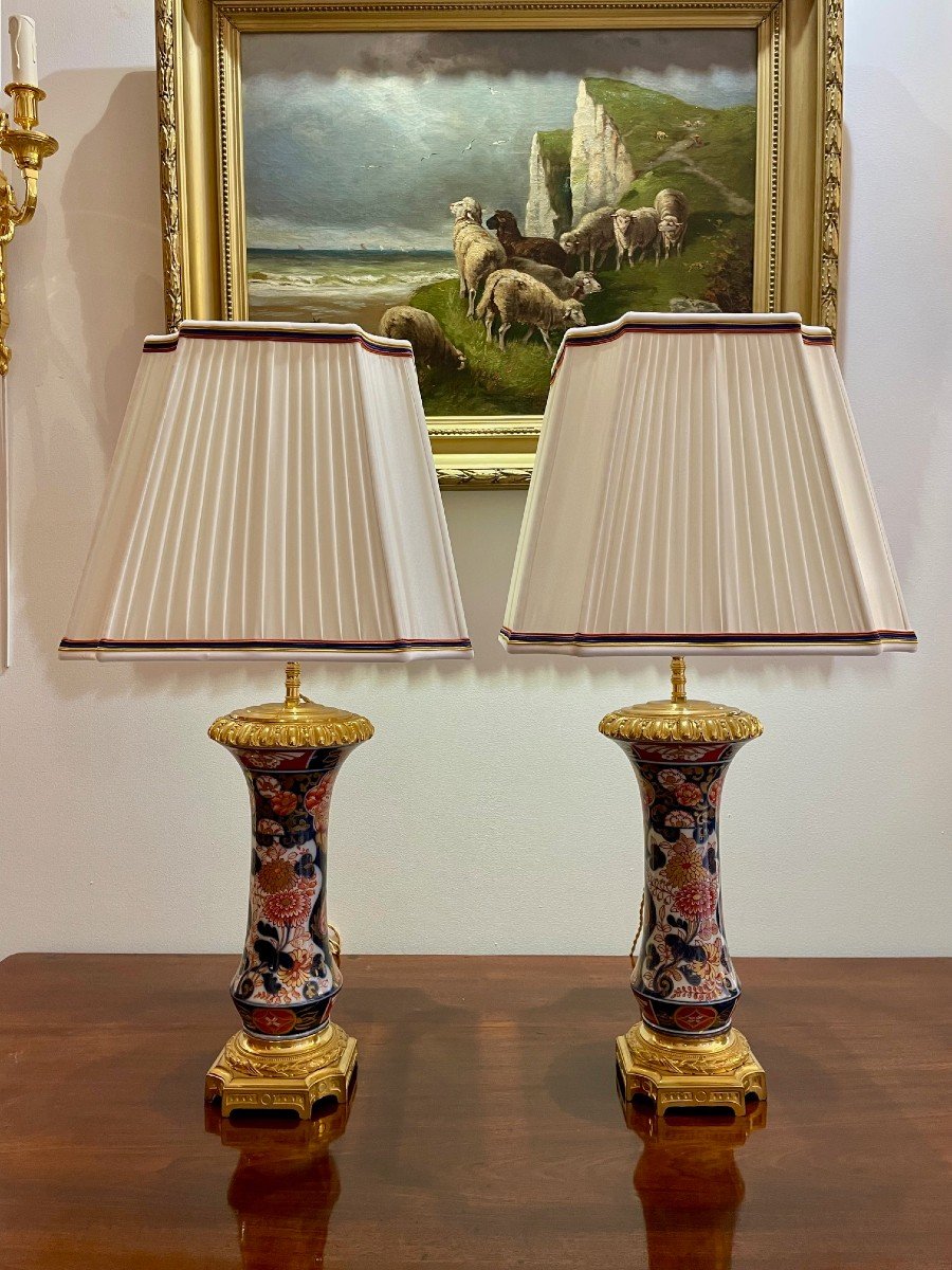 Pair Of 19th Century Imari Lamps-photo-1