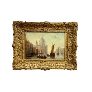 Venise, Huile Sur Panneau XIXème