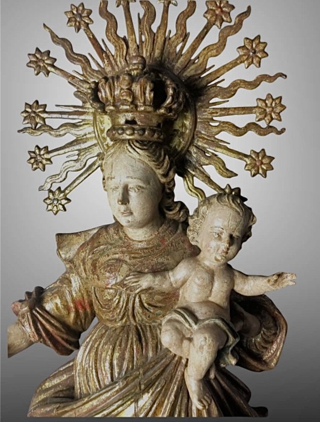 Vierge Du Rosaire ,espagne 18 Em -photo-2