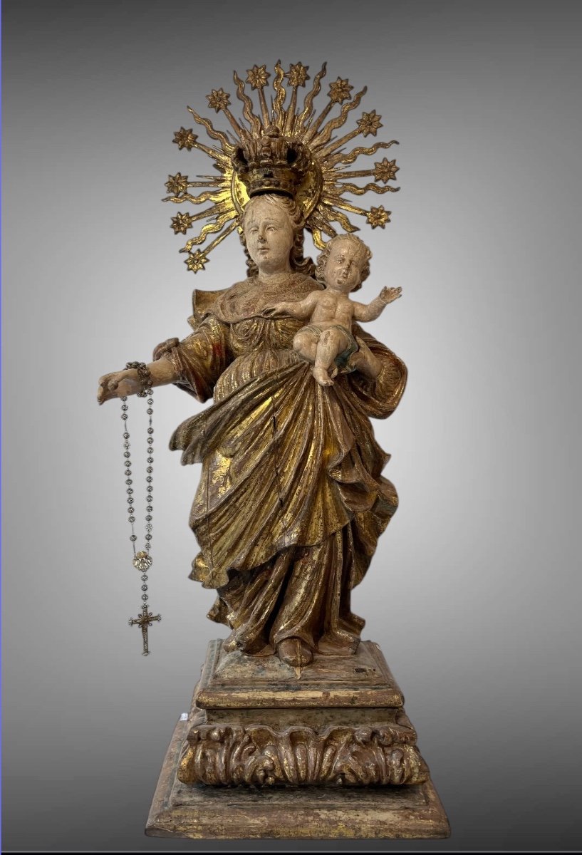 Vierge Du Rosaire ,espagne 18 Em 