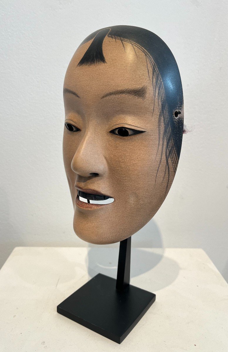 Noh Mask "kasshiki" Signed Koichi Takatsu Japan -photo-3