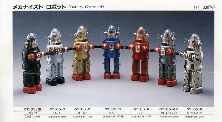 Mechanised Robot "robby" Edition Limitée" Nickel Plated "osaka Tin Toy Institute Japon-photo-2