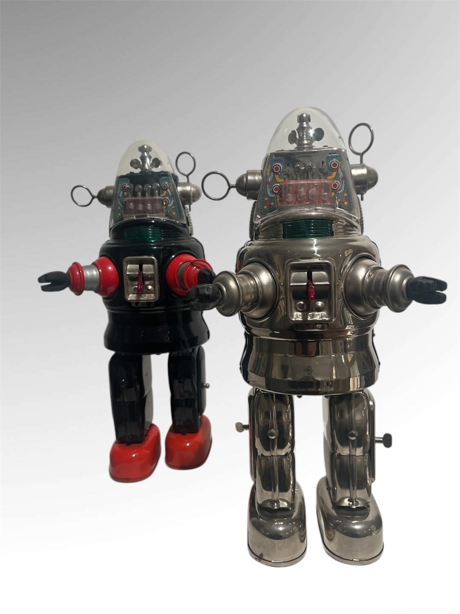 Mechanised Robot "robby" Edition Limitée" Nickel Plated "osaka Tin Toy Institute Japon-photo-1