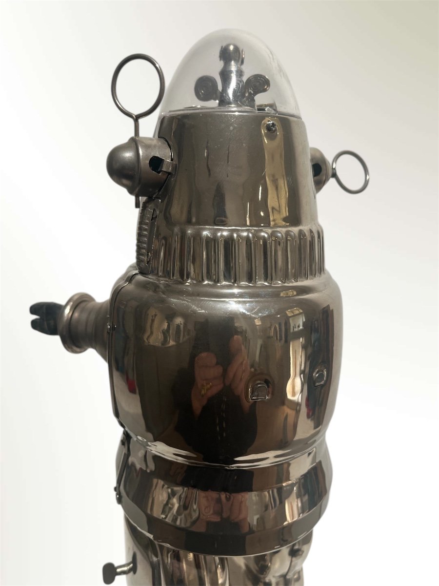 Mechanised Robot "robby" Edition Limitée" Nickel Plated "osaka Tin Toy Institute Japon-photo-7