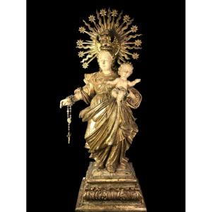 Vierge Du Rosaire ,espagne 18 Em 