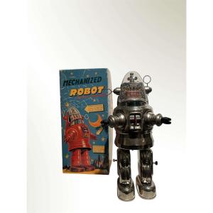 Mechanized Robot "robby" Limited Edition "nickel Plated" Osaka Tin Toy Institute Japan