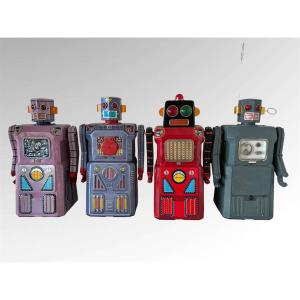 Masudaya Gang Of Five Robots Radicon,non Stop Robot,giant Sonic Robot,target Robot Japon 