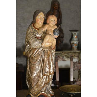 Vierge à l'Enfant Du 18 XVIII ème Siècle 