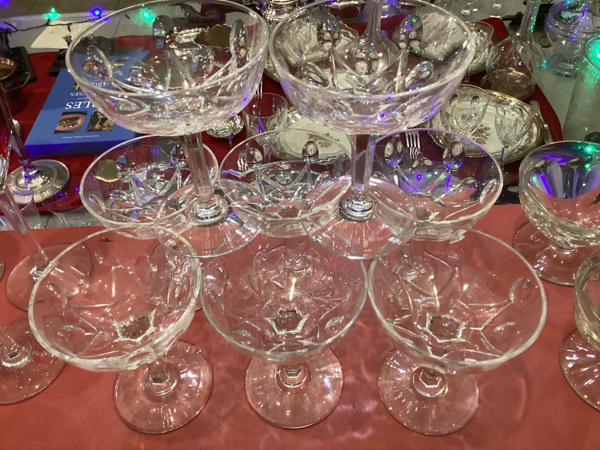 Saint Louis 5 Coupes Champagne Glasses-photo-2